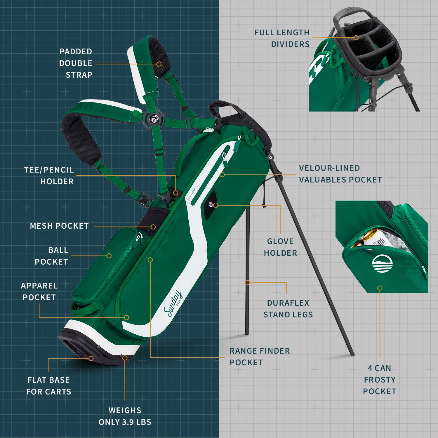 El Camino | Evergreen Mid Size Stand Bag - Image 2