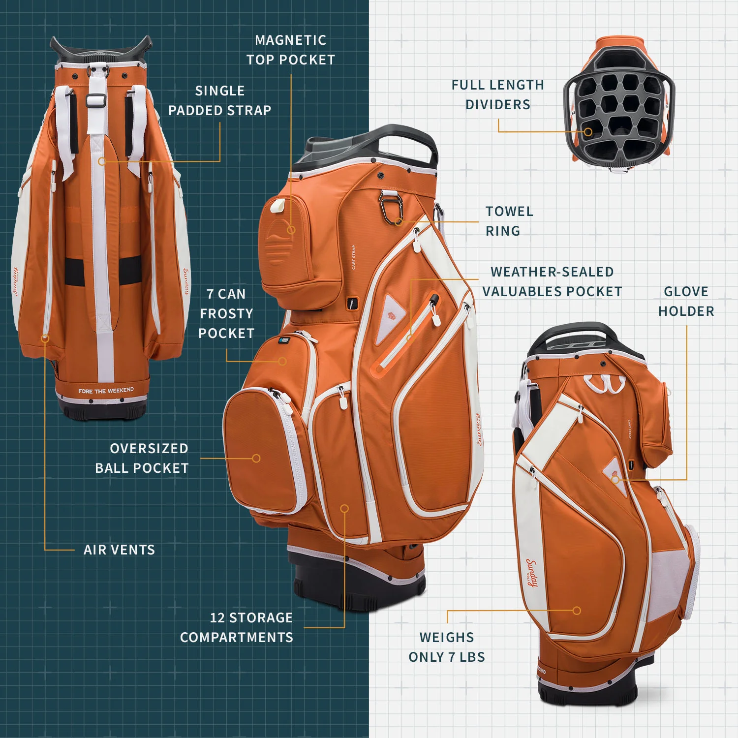 Big Rig | Burnt Orange Cart Bag - Image 2