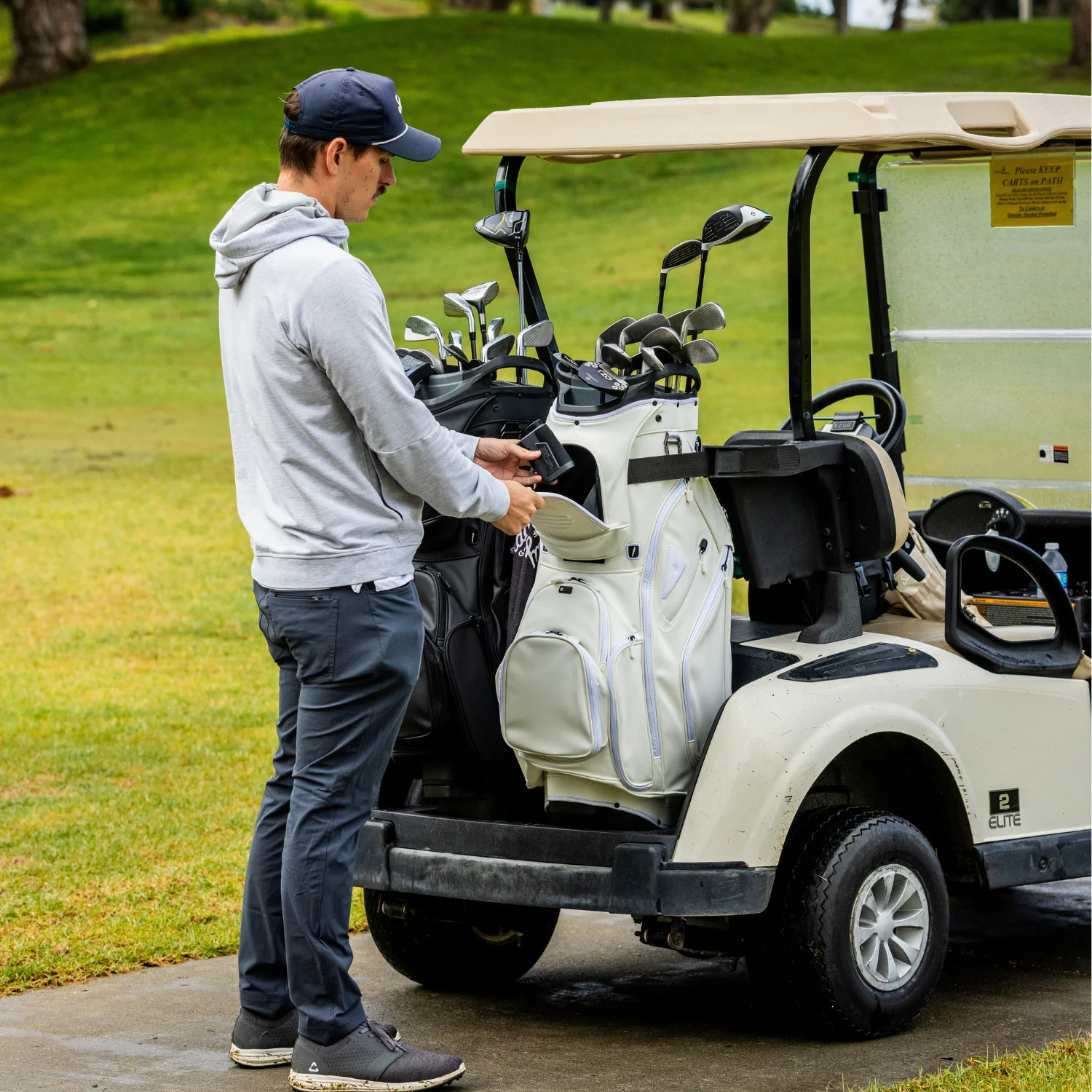 Big Rig S-Class | White Vegan Leather Cart Bag - Image 5